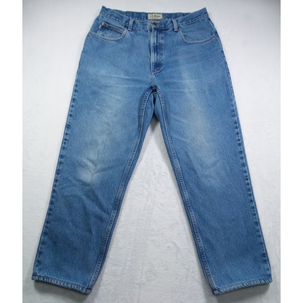 LL Bean Jeans Mens Size 34 x‎ 29 Blue Denim Relaxed Fit Straight Leg 5-Pocket